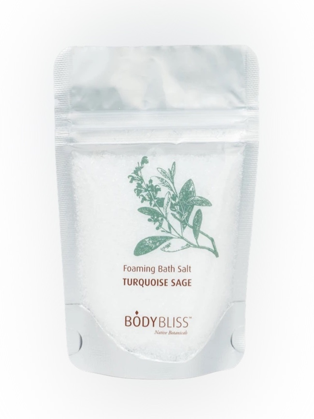 Body Bliss Turquoise Sage Foaming Bath Salt (2.5 oz) - Native Botanicals™